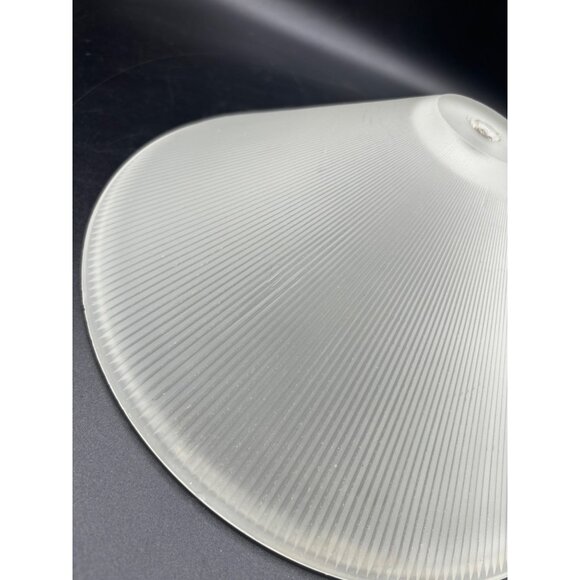 Vintage 10 3/8 D. Frosted Ribbed replacement  Lamp Shade Globe - Picture 9 of 13